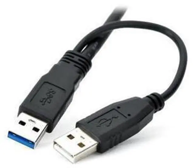 Alt view image 4 of 5 - Dual USB3.0 A Male to Micro USB 3.0 Y cable with Extra Power for Mobile HDD 0.5M