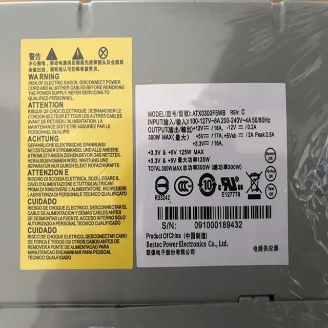 Alt view image 6 of 6 - Original New PSU for H P 300W Power Supply ATX0300F5WB ATX0300D5WB ATX-300-12Z ATX0250F5WA ATX-250-12Z
