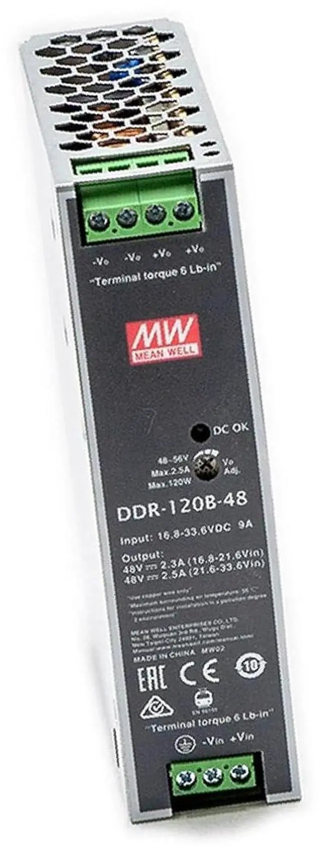 Alt view image 2 of 4 - DDR-120B-48 120W DIN Rail DC/DC Converter O/P +48V2.5A - 1 item(s)