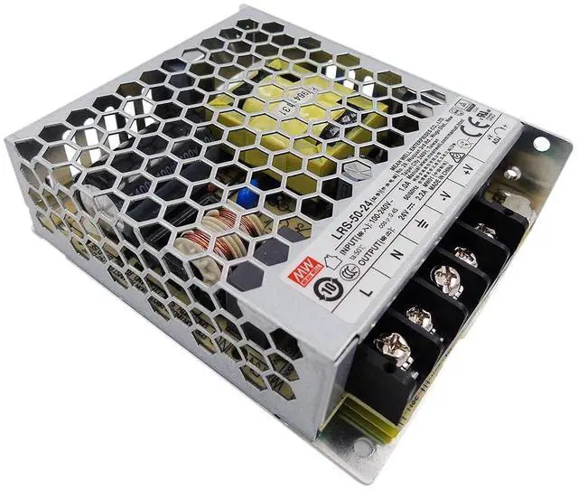 Alt view image 3 of 4 - LRS-50-24 Switching Power Supply, Single Output, 24V, 2.2A, 52.8W, 3.9" L x 3.23" W x 1.18" H