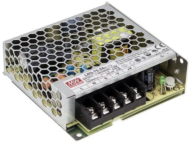 Main image of 1993 Mean Well LRS-75-24 Enclosed Switching Power Supply, Single Output, 24V, 3.2A, 76.8W, 3.9" L x 3.82" W x 1.18" H