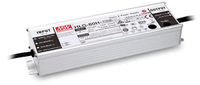 Main image of HLG-80H-24A LED Driver Single Output Switching Power Supply, A Model, 24 Volt, 3.4 Amp, 80 Watt