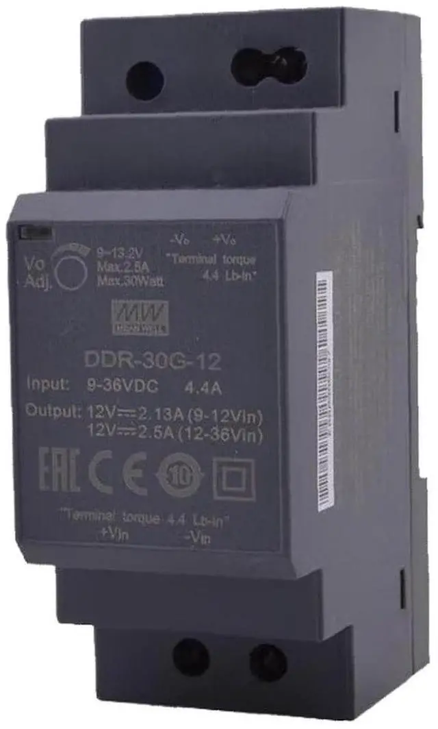 Alt view image 2 of 4 - DDR-30G-12 30W Din Rail DC/DC Converter O/P +12V2.5A - 1 item(s)