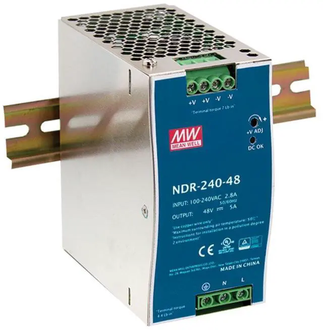 Main image of NDR-240-24 24V 10 Amp 240W Industrial DIN Rail Power Supply