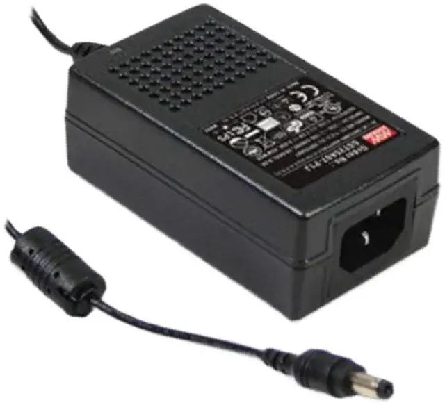 Alt view image 3 of 4 - GST25A09-P1J Desktop AC Adapter, 23W 9V 2.55A, DC P1J Barrel Plug, 2.1mm I.D. x 5.5mm O.D. x 11mm Center Positive Female, 3 Pole AC Inlet IEC320-C14, Input: 85~264VAC, Level VI
