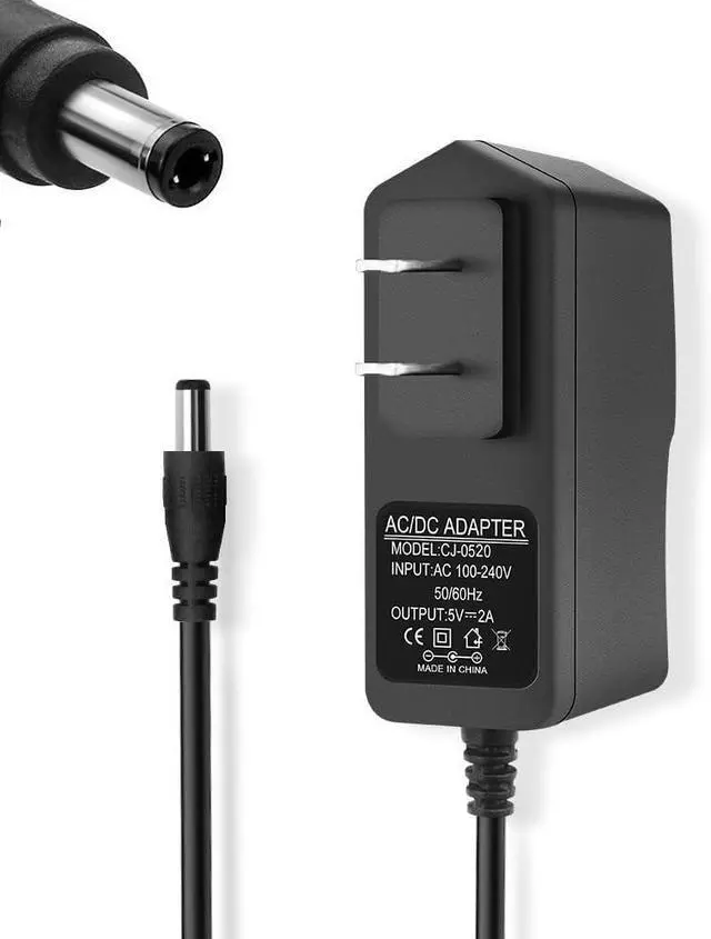 Main image of 5V 2A Power Supply Adapter 10W AC Adapter 100-240V 50-60Hz AC to DC Power Cord 5 Volt 2Amp Power Adapter Transformer, 5.5mm X 2.5mm DC Outlet Plug