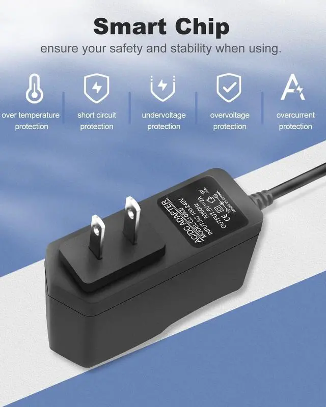 Alt view image 3 of 4 - 5V 2A Power Supply Adapter 10W AC Adapter 100-240V 50-60Hz AC to DC Power Cord 5 Volt 2Amp Power Adapter Transformer, 5.5mm X 2.5mm DC Outlet Plug