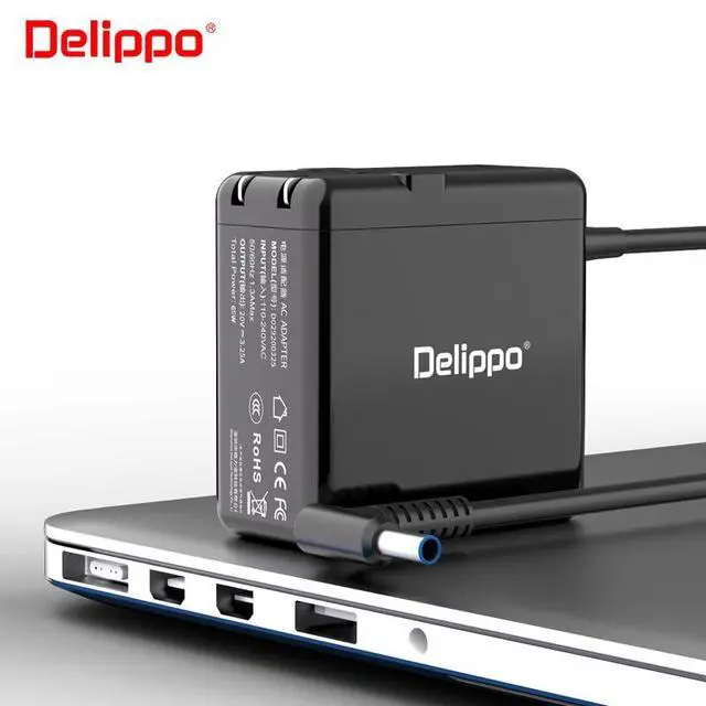 Alt view image 3 of 5 - Charger for HP Laptop Computer 65W 45W Smart Blue Tip Power Adapter