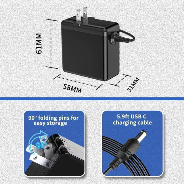 Alt view image 2 of 6 - Delippo 20V 3.25A 65W AC Adapter Replacement Power Supply Laptop Charger Compatible with for Lenovo IdeaPad V470/V570 G570 B570 B575 G575 B470 G470 G580 G770-1037 Z560 B560 Z565 Z575 5.5mm2.5mm