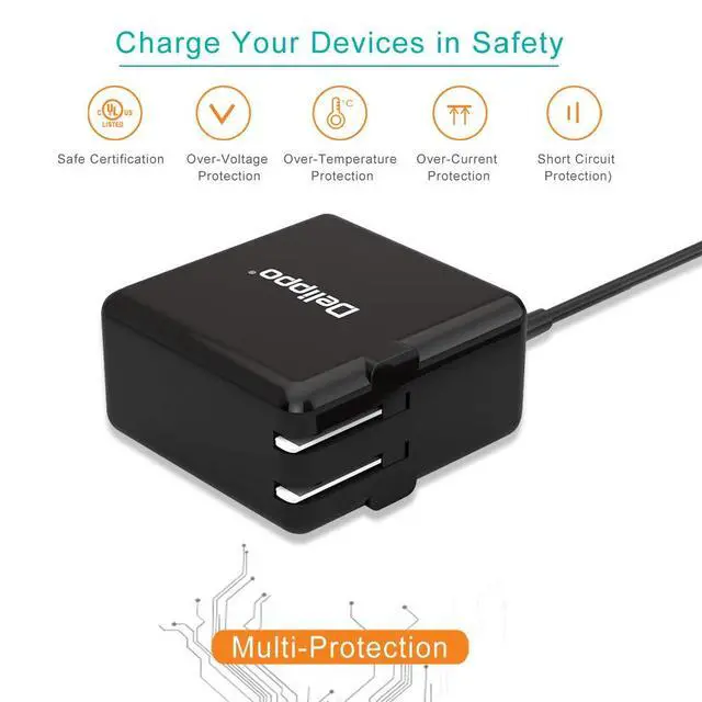 Alt view image 2 of 6 - 90w 19.5V 4.62A,19v 4.74A, 65w 18.5V 3.5A AC Adapter for HP 15 17 640 G2, 650 G2, 430 G3 G4 Envy x360 M6 Chromebook 710412-001 Stream 11 13 14 PRO G2 x360 15-ch011dx