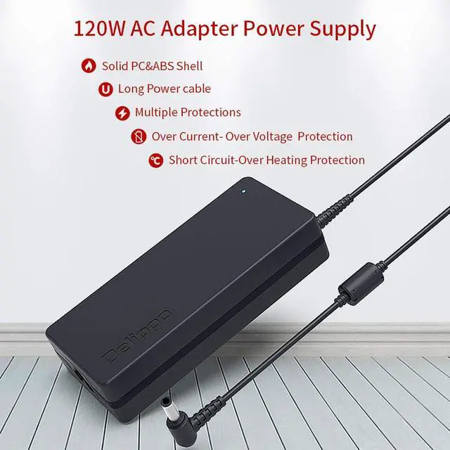 Alt view image 4 of 7 - 120W 19.5V 6.15A Laptop AC Adapter for HP Envy 15 15t 17 M6 M7 15t-j000 15-j008tx 15-j051nr 17t-j100 17-1006tx Sleekbook HSTNN-CA25 732811-002 7t-j000, 17t-j003; M7-j078ca, M7-j178ca