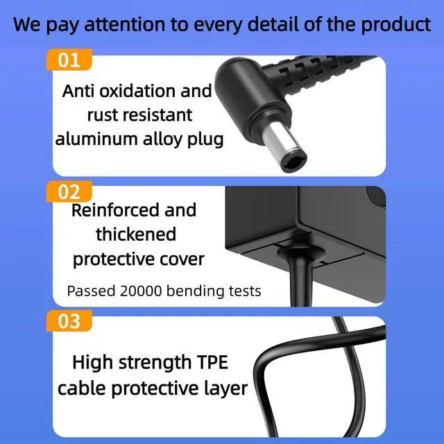 Alt view image 7 of 7 - 12V10A9A8A Power Adapter Universal Fish Detector Fish Watching Device Wireless Mobile Phone Fishing Underwater Visual Fish Detector Night Vision Display Screen Charger Power Cord