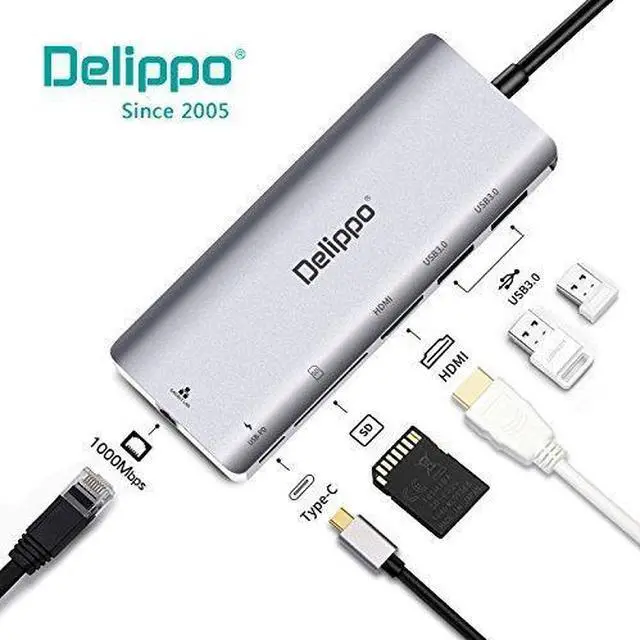 Main image of USB C Hub 6 in 1 Dongle to HDMI 4K 2 USB 3.0 Ports SD TF Card Reader 100W PD Charging Adapter Dock Station for MacBook Pro/Air/iPad Pro/XPS and More Type C Device