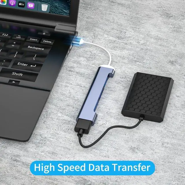 Alt view image 3 of 7 - for Docking Station USB Hub 4 Ports, Multiple USB 3.0 Hub, USB A Splitter for Laptop with USB C Power Port, USB Extender for A Port Laptop, for Docking Station and More (2ft) (USB Connector)