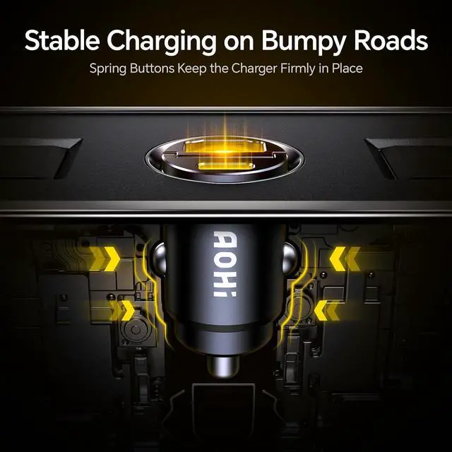 Alt view image 7 of 7 - USB C Car Charger, PD 45W&QC 30W 2 Port Type-C Fast Charging Car Charger Lighter for MacBook Pro/Air, iPhone 17/16 /15Series, Galaxy S24 / S23, iPad Pro, AirPods and More