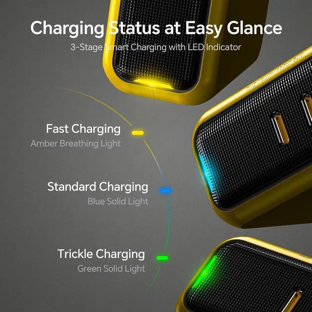 Alt view image 7 of 7 - Youth 100W GaN USB C Wall Charger, 3-Port Laptop Fast Charger Type C Power Adapter PPS PD for MacBook Pro/Air, iPad Pro, iPhone 17/16 Pro Max, Galaxy S24 Ultra/Note, Pixel, Steam Deck, Yellow