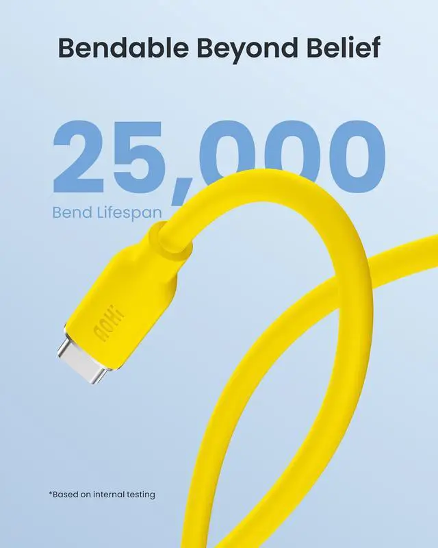 Alt view image 5 of 7 - 140W USB C to USB C Cable PD 3.1 Type C Fast Charging Cable Fast Charge for MacBook Pro, iPhone 15 Pro Max Plus, iPad Pro/Air, Galaxy S23Ultra, Pixel, Switch, 3.3ft, Yellow