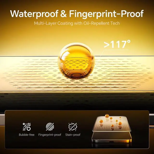 Alt view image 6 of 7 - 9H+ Glass for iPhone 16 Pro Screen Protector, Military-Grade Shatterproof iPhone HD Tempered Glass Dust-Free One-Pull Installation, Full Coverage Screen Protector for iPhone 16 Pro 6.3-Inch
