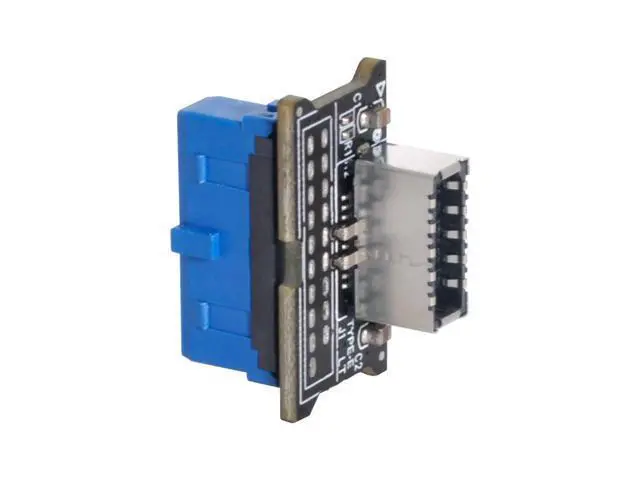 Alt view image 3 of 3 - Vertical USB 3.1 Front Panel Socket Key-A Type-E to USB 3.0 20Pin Header Male Extension Adapter for Motherboard