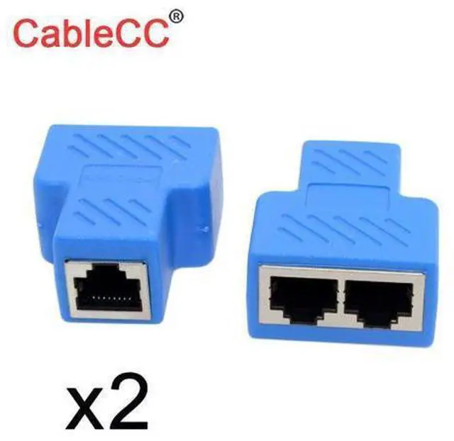 Main image of CalbeCC RJ45 Cat6 8P8C STP UTP Plug To Dual RJ45 Splitter Network Ethernet Switcher Adapter Converter with Shield 2pcs