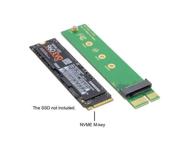 Alt view image 2 of 3 - PCI-E 3.0 1x x1 Vertical to NGFF M-key NVME AHCI SSD Adapter for XP941 SM951 PM951 960 EVO SSD