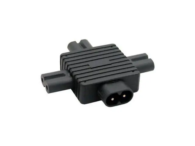 Alt view image 5 of 5 - IEC 320 Figure 8 C8 Male to 3X Female C7 Splitter Power Adapter for Power Supply 1 in 3 out