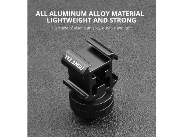 Alt view image 3 of 4 - Triple Cold Shoe Mount Adapter Mount for Mic LED Video Light for DSLR Camera