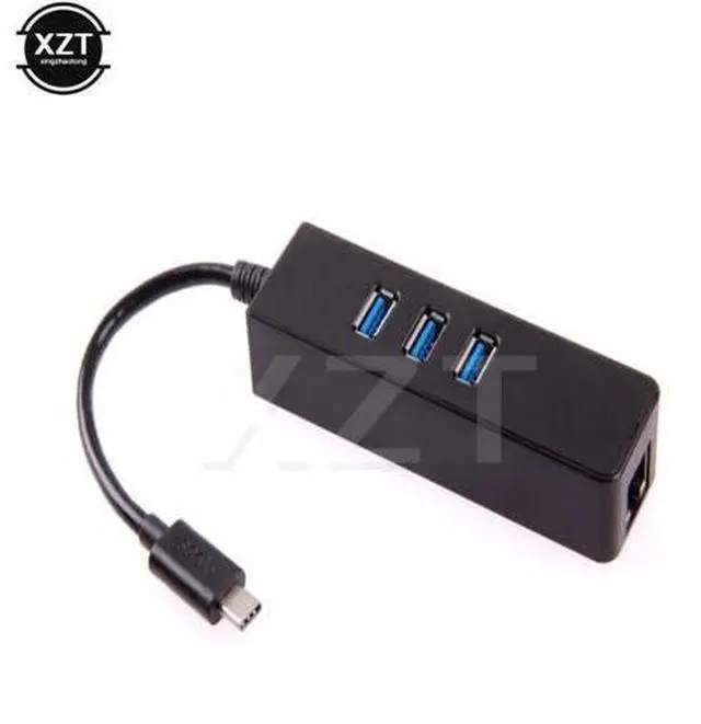 Main image of USB 3.0 HUB Hab Type c to RJ45 Ethernet Network Adapter 1000 Mbps USB 3.1 to 3 Ports USB 3.0 USB HUB Splitter for MacBook Pro