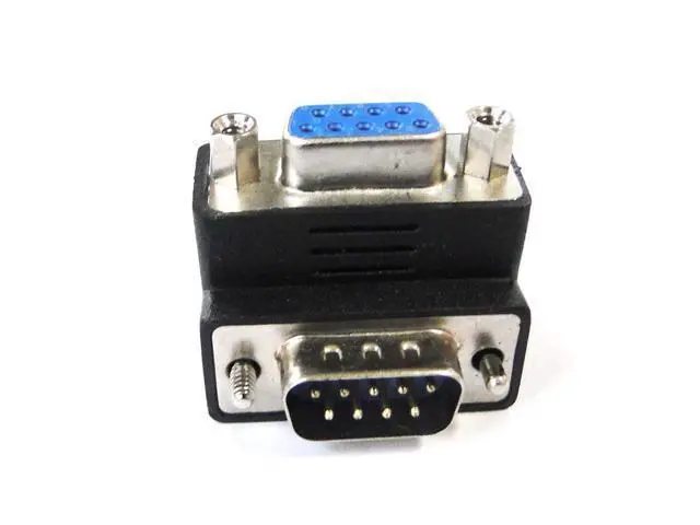 Alt view image 2 of 3 - D-Sub RS232 9Pin Male Screw Type To Female Down Right Angled 270 Degree Nut Type Extension Adapter Converter