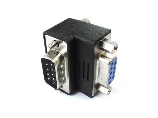 Alt view image 3 of 3 - D-Sub RS232 9Pin Male Screw Type To Female Down Right Angled 270 Degree Nut Type Extension Adapter Converter