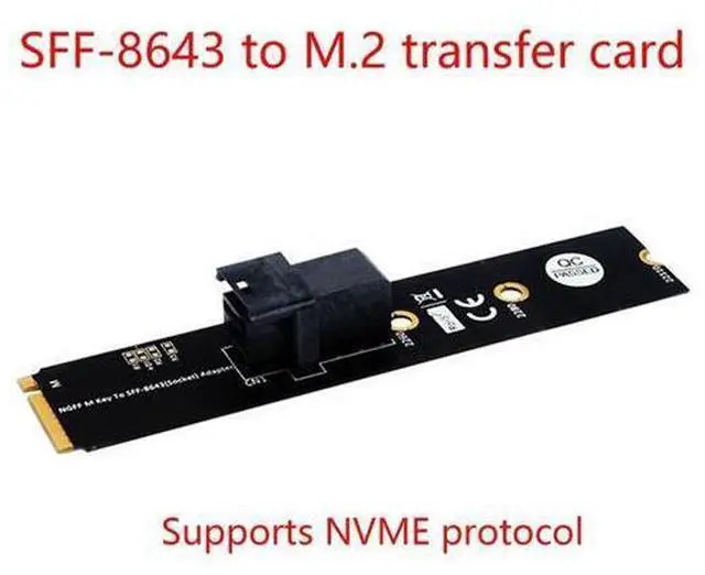 Main image of M.2 NVME to SFF-8643 Adapter Card SFF-8643 to M.2 M Key Riser Card NVME SSD Adapter Support for SSD