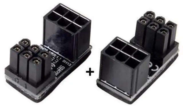 Main image of CYDZ ATX 6Pin Female to 6pin Male 180 Degree AngledPower Adapter for Desktops Graphics Card