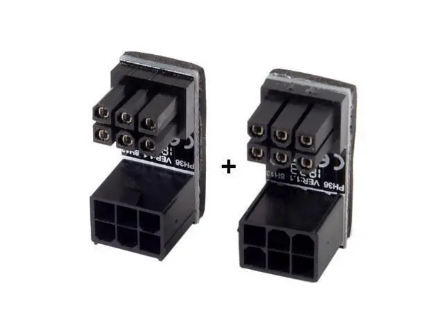 Alt view image 3 of 4 - CYDZ ATX 6Pin Female to 6pin Male 180 Degree AngledPower Adapter for Desktops Graphics Card