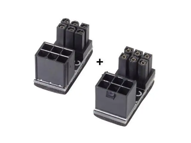 Alt view image 2 of 4 - CYDZ ATX 6Pin Female to 6pin Male 180 Degree AngledPower Adapter for Desktops Graphics Card