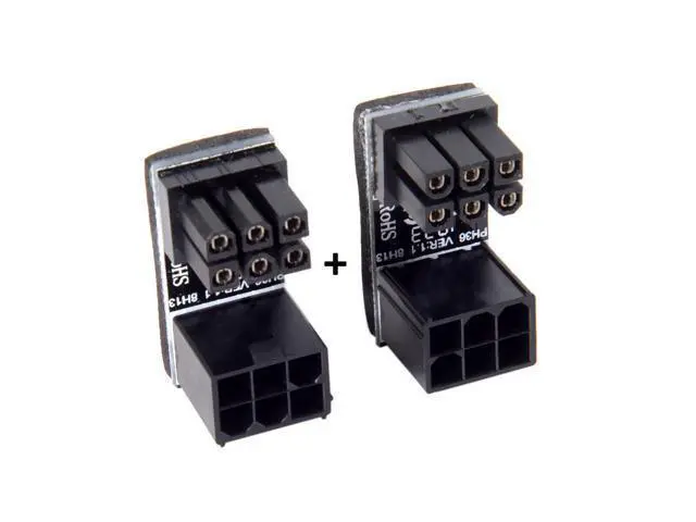 Alt view image 4 of 4 - CYDZ ATX 6Pin Female to 6pin Male 180 Degree AngledPower Adapter for Desktops Graphics Card