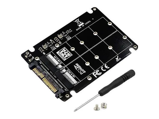 Alt view image 2 of 3 - SFF-8639 NVME U.2 to NGFF M.2 M Key & B Key SSD Adapter PCIE3.0 X16 GEN3 Design for 2280 2260 2242 2230 SSD