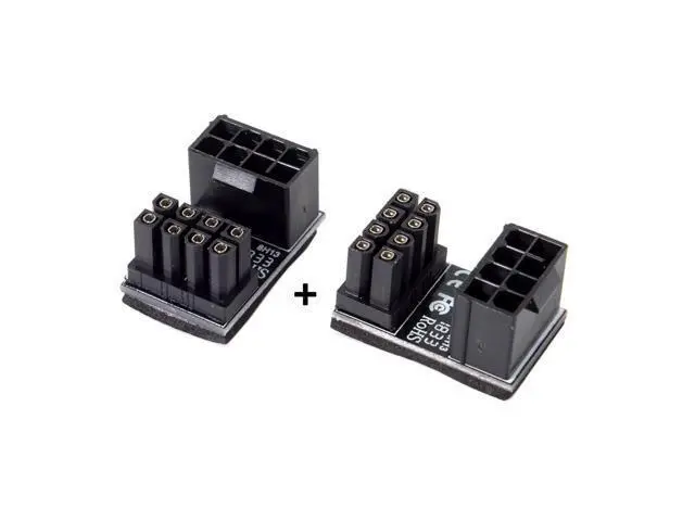 Alt view image 4 of 4 - CYDZ ATX 8Pin Female to 8pin Male 180 Degree AngledPower Adapter for Desktops Graphics Card