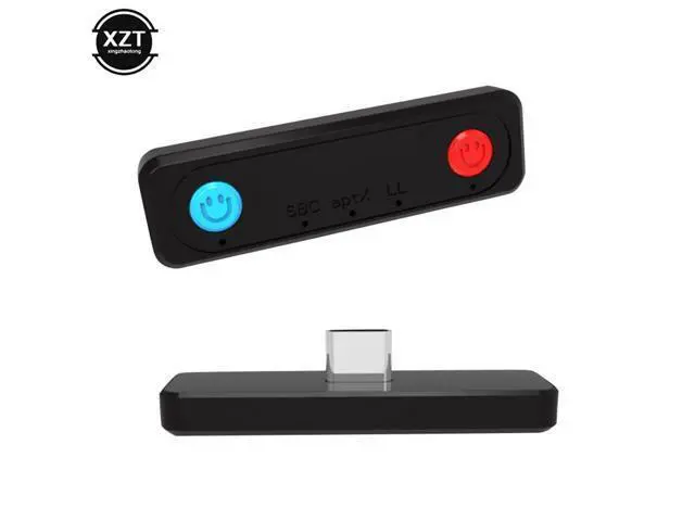 Alt view image 2 of 3 - One for two Bluetooth transmitter for Nintendo Switch Bluetooth 5.0 Switch Lite PS5 wireless audio adapter APTX LL accessories