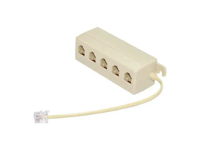 Alt view image 4 of 7 - CYDZ 5 Way Outlet 6P4C RJ12 RJ11 6P4C to 6P4C 4 Way Telephone Line Modular Splitter Adapter