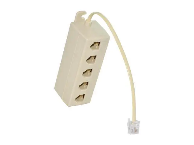 Alt view image 5 of 7 - CYDZ 5 Way Outlet 6P4C RJ12 RJ11 6P4C to 6P4C 4 Way Telephone Line Modular Splitter Adapter