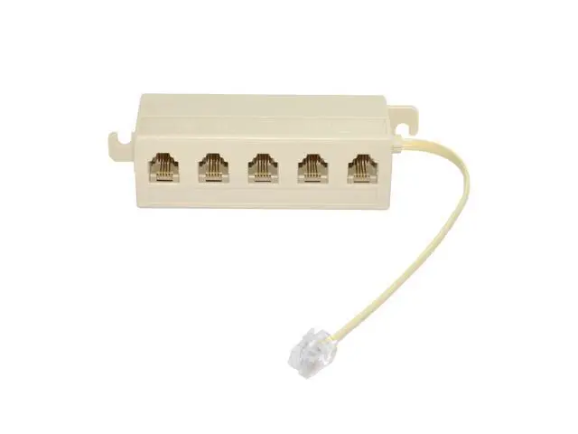 Alt view image 6 of 7 - CYDZ 5 Way Outlet 6P4C RJ12 RJ11 6P4C to 6P4C 4 Way Telephone Line Modular Splitter Adapter