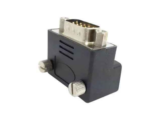 Alt view image 3 of 3 - D-Sub RS232 Female 9Pin Thumbscrew Type Up Right Angled 90 Degree to 9Pin Male Screw Nuts Type Extension Adapter Converter