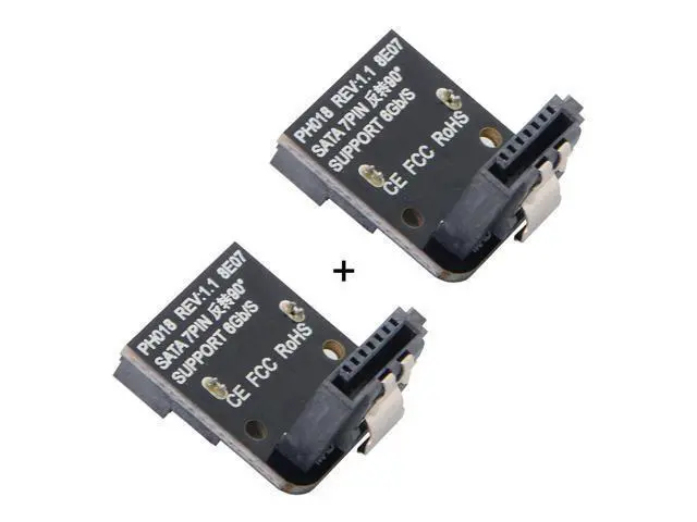 Alt view image 3 of 3 - 7pin Male Up 90 Degree Angled to SATA 7Pin Female Adapter Mainboard Motherboard for Desktops SSD HDD