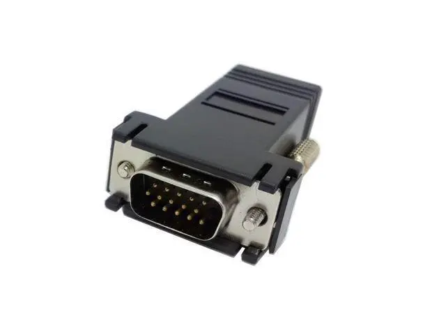Alt view image 3 of 7 - NGFF 2pcs/lot VGA RGB 15pin Extender Male To LAN CAT5 CAT5e RJ45 Ethernet Female Adapter Black