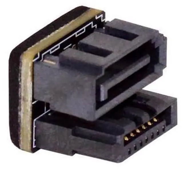 Main image of SATA 7Pin Male to 7Pin Female 360 Degree Angled Adapter for Desktops SSD HDD Mainboard Motherboard