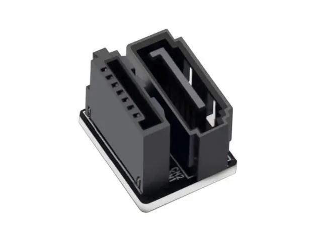 Alt view image 3 of 3 - SATA 7Pin Male to 7Pin Female 360 Degree Angled Adapter for Desktops SSD HDD Mainboard Motherboard