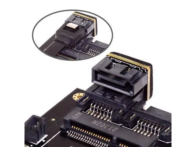 Alt view image 2 of 3 - SATA 7Pin Male to 7Pin Female 360 Degree Angled Adapter for Desktops SSD HDD Mainboard Motherboard