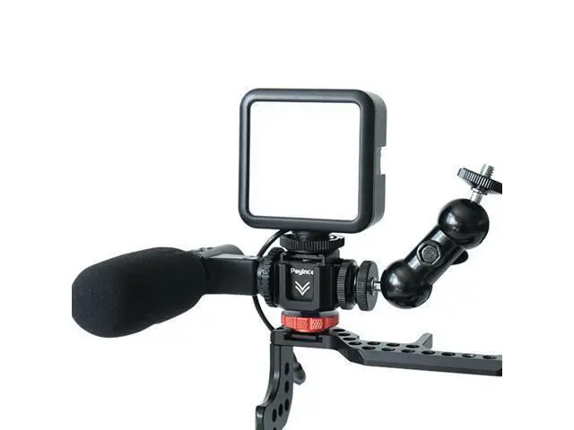 Alt view image 3 of 4 - Five-Head Cold Shoe Mount Extension Bracket Base Camera Fill Light Mic Monitor Flash Adapter