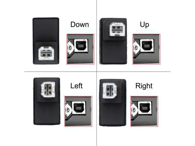 Alt view image 2 of 3 - USB 2.0 B Type Male to Female Extension Adapter Horizontal Vertical Angled 90 Degree for Disk Scanner 4Pcs