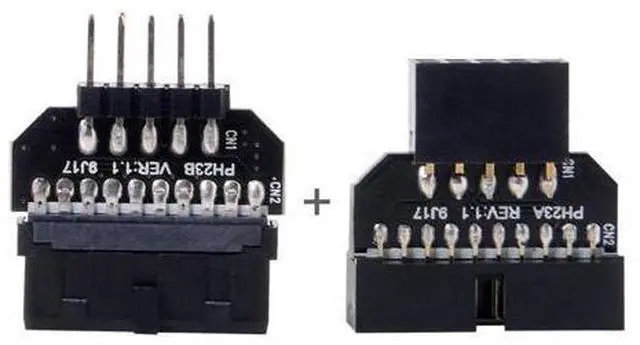 Main image of Reversible USB 2.0 9Pin Housing to Motherboard USB 3.0 20pin Header Female Adapter 1set